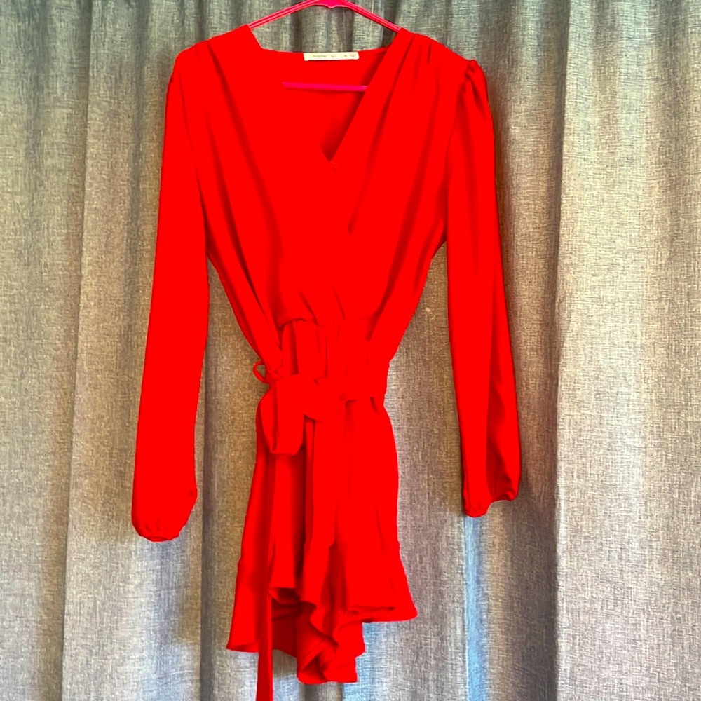 Red fraiche romper in medium